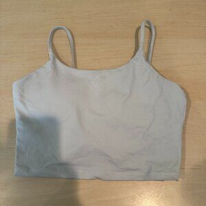 White Athletic Spaghetti Strap Cropped Bra Tank Top Size Medium